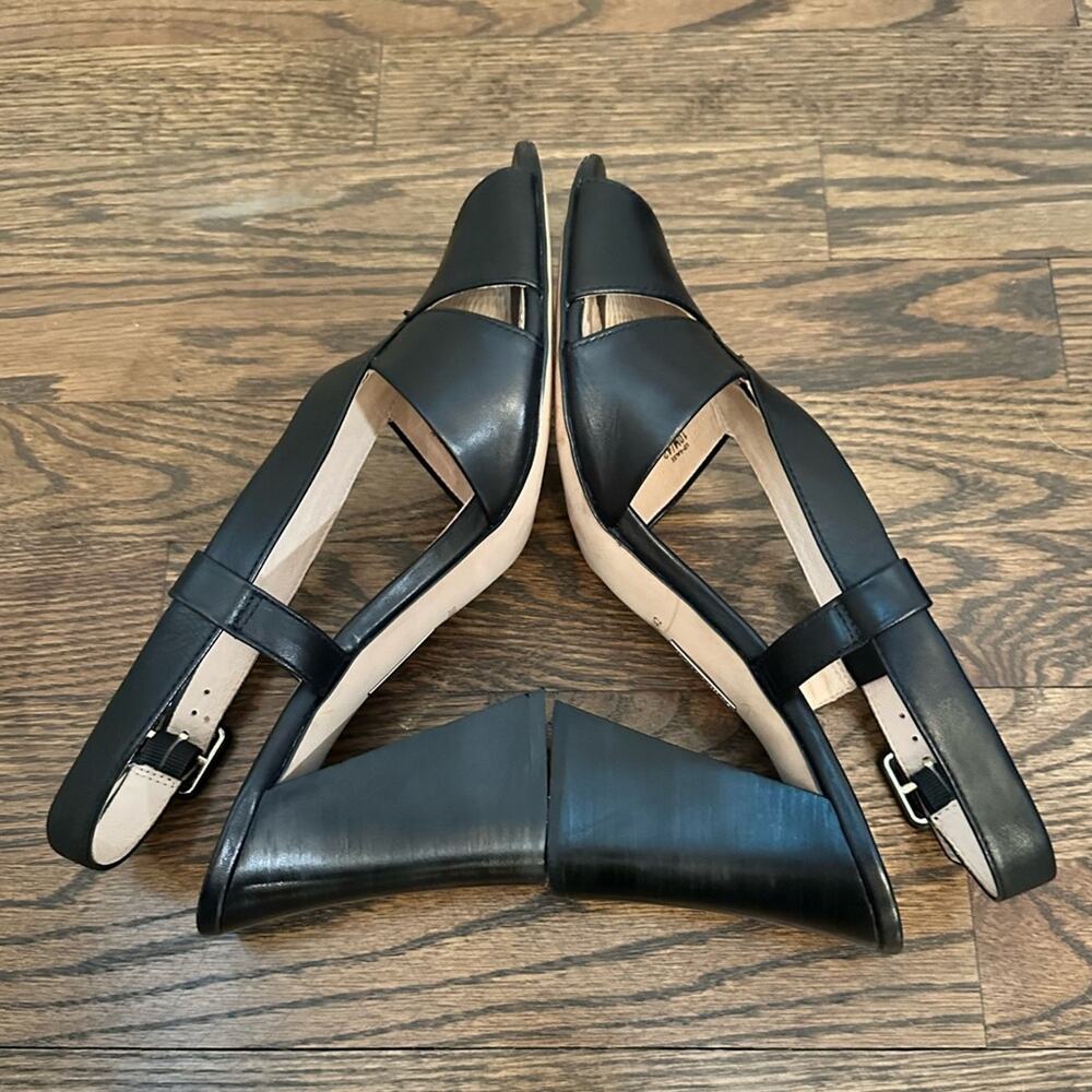 LOUISE ET CIE KALEE Black Leather Block Heel Strappy Sandal Size 10 M - Picture 7 of 11